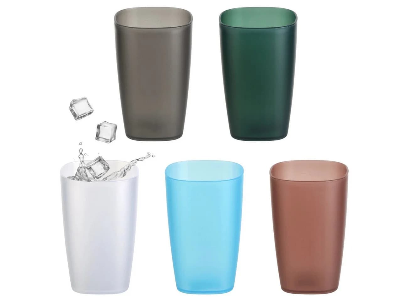 Engelland Mehrwegbecher Set 5-tlg. 250 ml Kunststoff BPA-frei Frostoptik - Bild 2