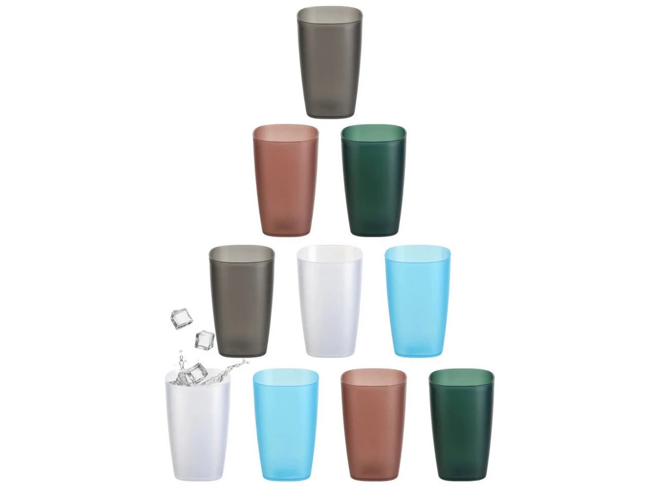 Engelland Mehrwegbecher Set 10-tlg. 400 ml Kunststoff BPA-frei Frostoptik - Bild 2