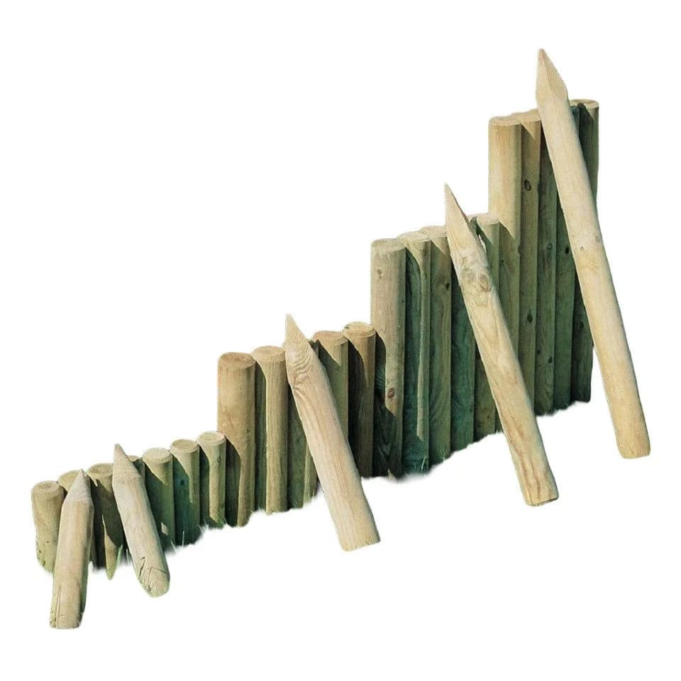 Gartenpirat Beetumrandung Palisaden Holz braun/grün Ø 6/8 cm - Bild 2