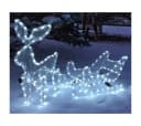 Gartenpirat LED Dekofigur Rentier mit Schlitten 216 LED Weihnachtsdeko für außen Bild 2