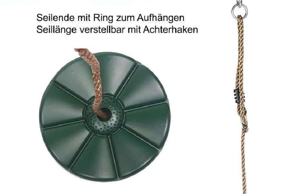 Gartenpirat Tellerschaukel aus Kunststoff Grün mit Seil & Schäkel - Bild 3