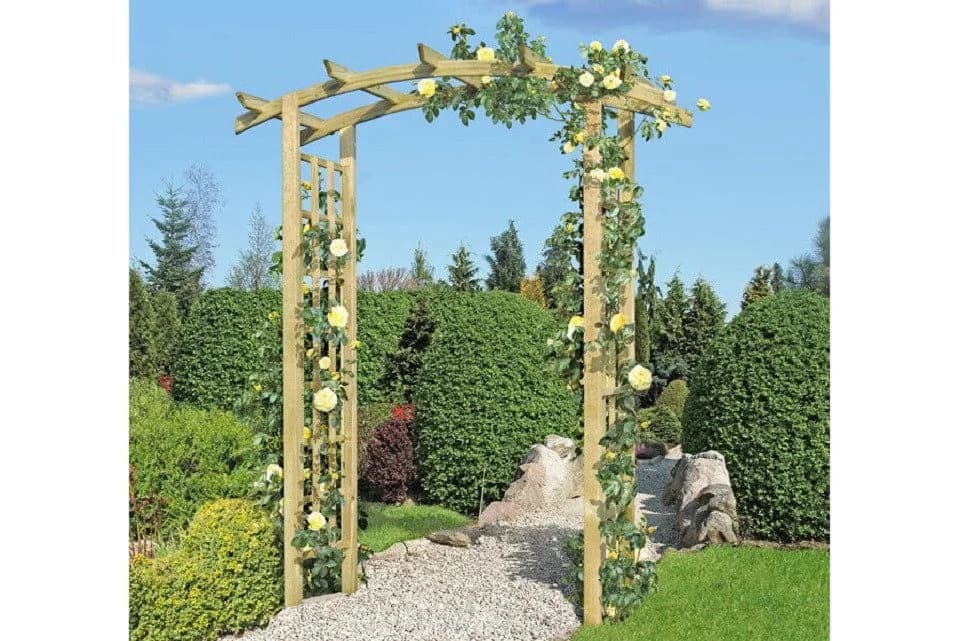 Gartenpirat Pergola Torbogen aus Holz mit Rankgitter