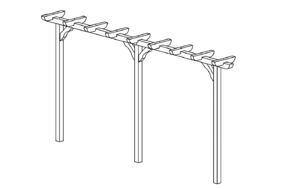 Gartenpirat Pergola 450 cm lang Torbogen Rankhilfe - Bild 4