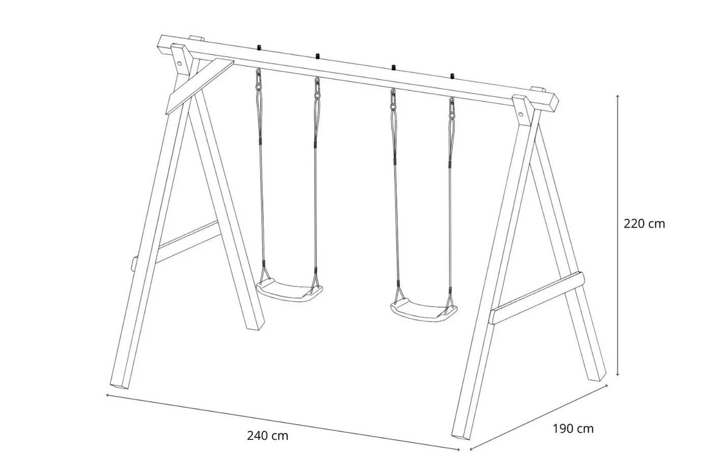 Gartenpirat Schaukelgestell Lärchenholz Premium 1.2 mit 2 Sitzen