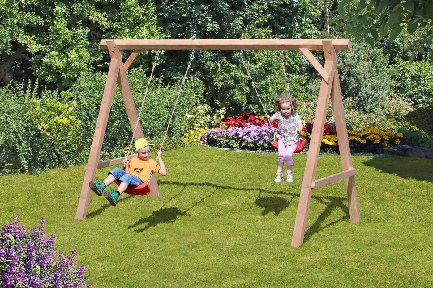 Gartenpirat Schaukelgestell Lärchenholz Premium 1.2 mit 2 Sitzen - Bild 3