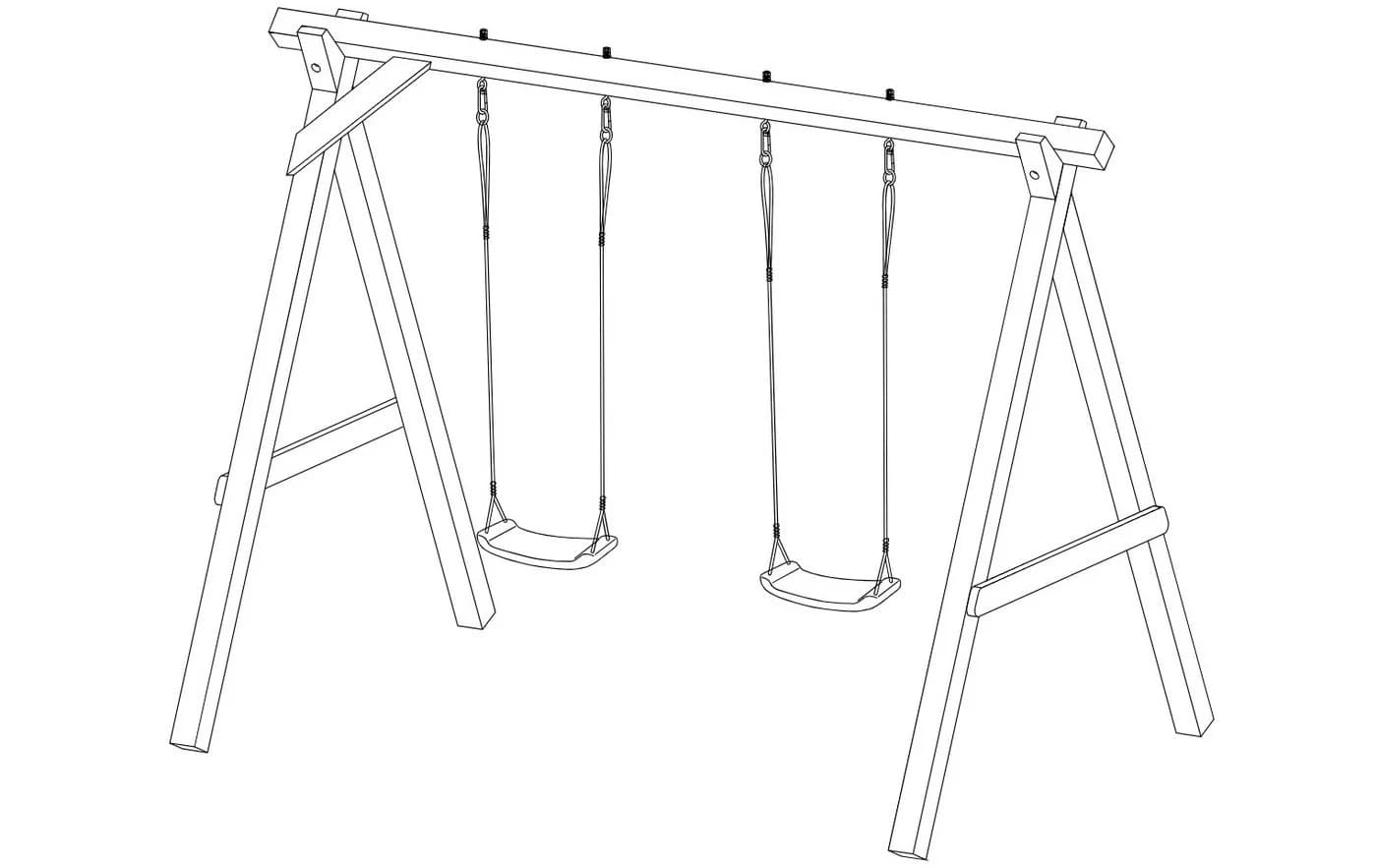 Gartenpirat Schaukelgestell Lärchenholz Premium 1.2 mit 2 Sitzen - Bild 5