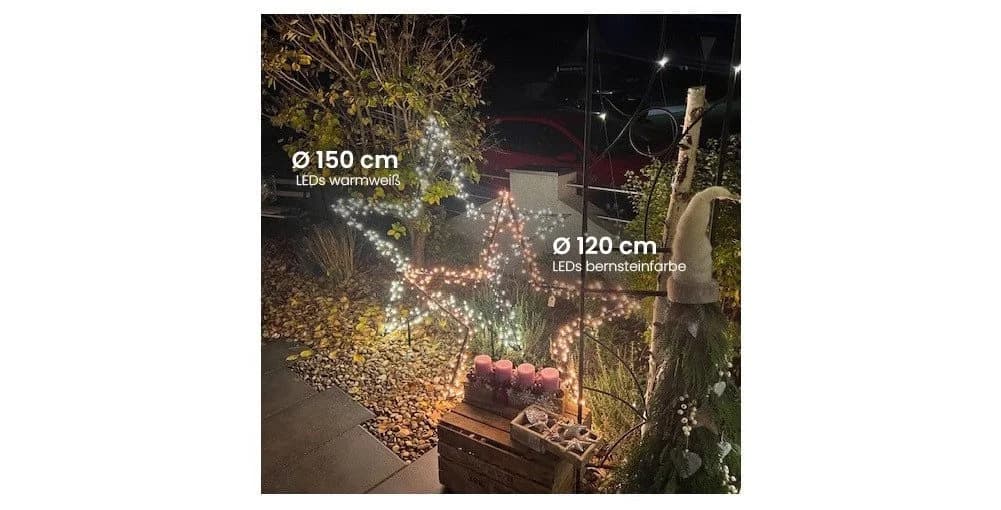 Gartenpirat LED-Stern für außen Gartenstern Ø 60-150 cm mit LED-Beleuchtung - Bild 3