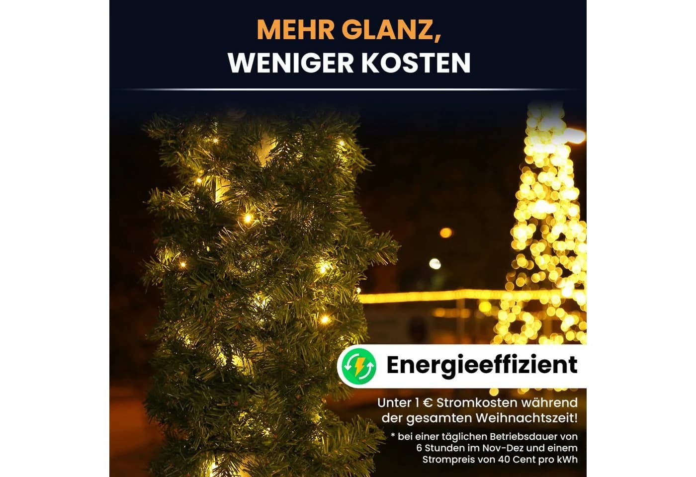 Gartenpirat LED-Girlande Künstliche Tannengirlande Türgirlande LED Weihnachtsgirlande - Bild 4