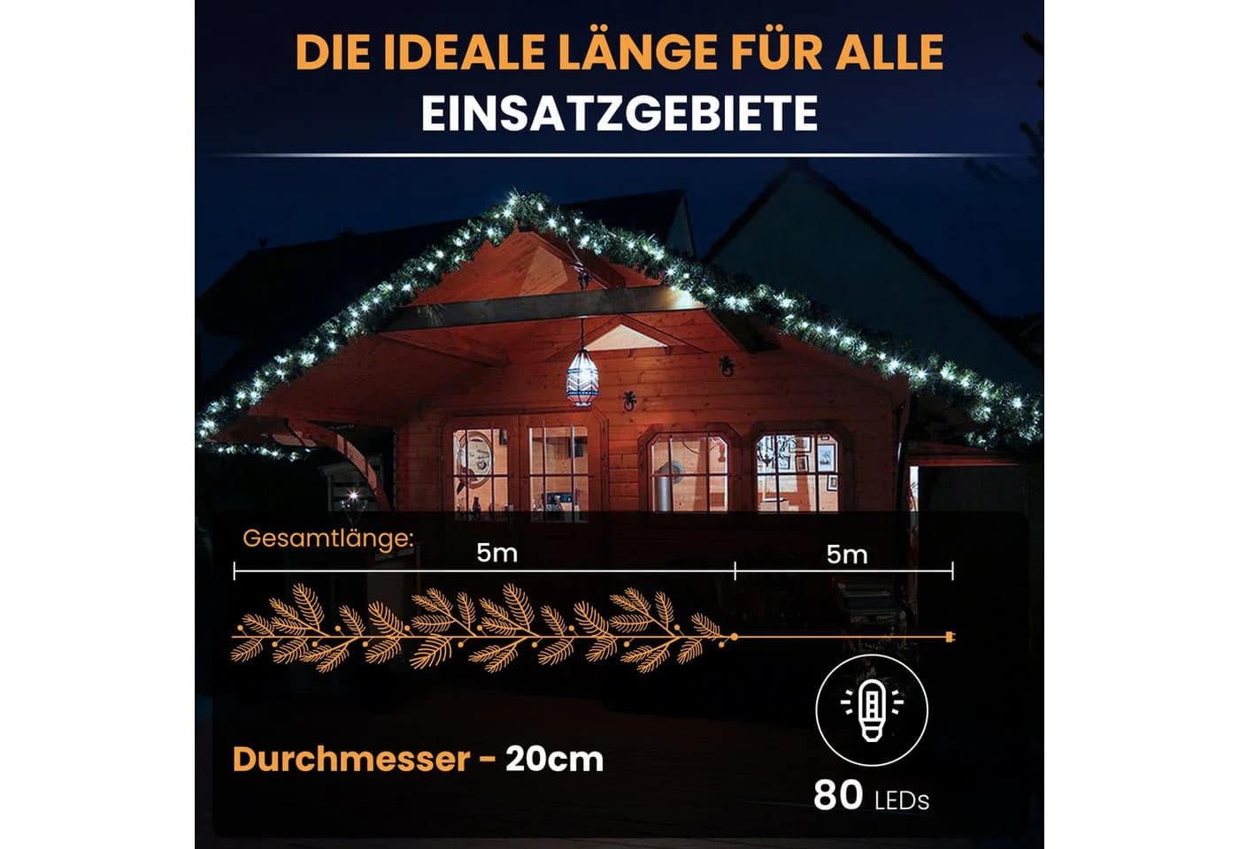 Gartenpirat LED-Girlande Künstliche Tannengirlande Türgirlande LED Weihnachtsgirlande - Bild 5