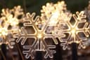 Gartenpirat LED Leuchtstäbe Schneeflocke Warmweiß 10 Erdspieße Bild 1