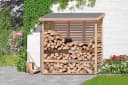 Gartenpirat Kaminholzregal Hylla Lärchenholz 200x75x200 cm mit Rückwand Bild 1