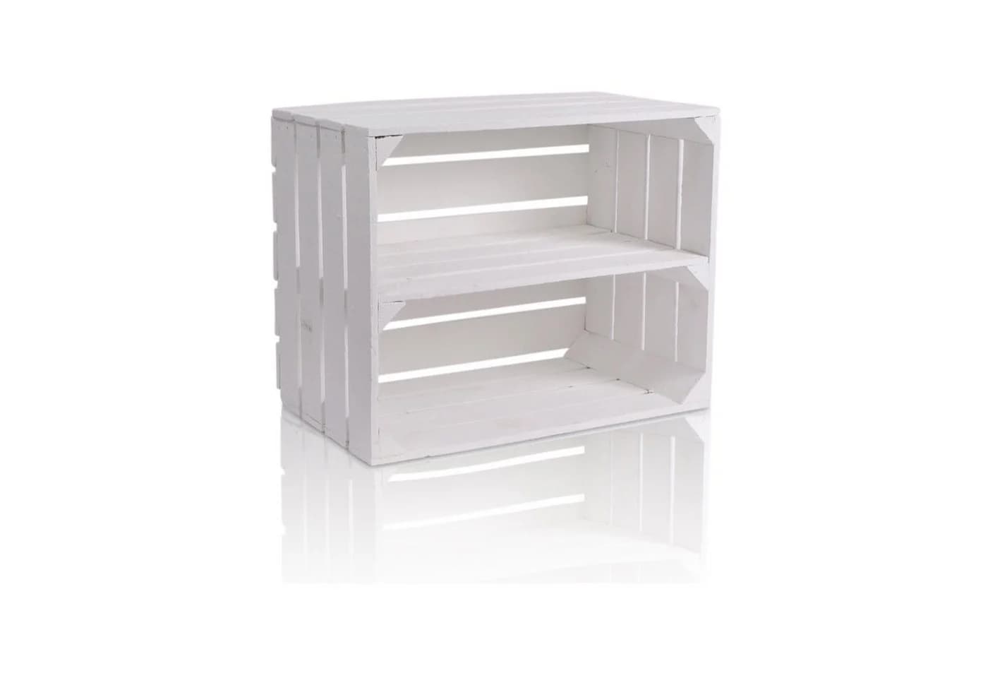 CHICCIE Holzkiste Langes Regal Weiß 3er Set - Bild 5