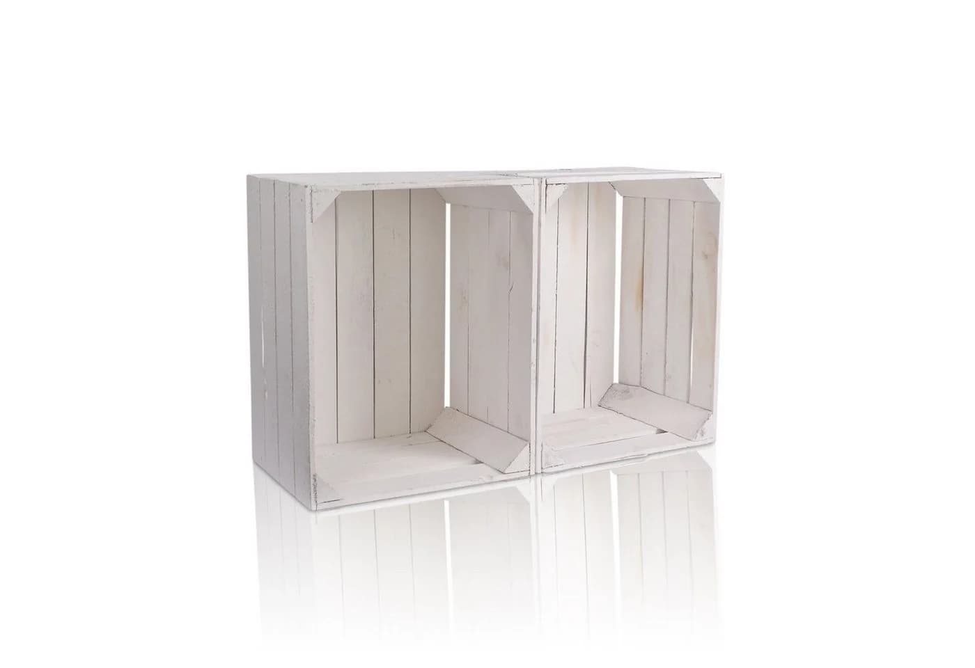 CHICCIE Holzkiste Weiß 50x40x30cm - 4er Set