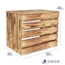 CHICCIE Holzkiste Geflammt 50x40x30cm - Set 4 St Bild 5