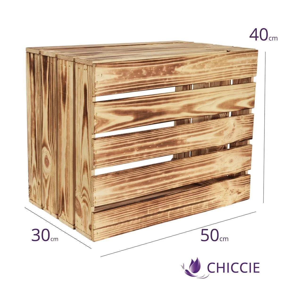 CHICCIE Holzkiste Geflammt 50x40x30cm - Set 4 St - Bild 5