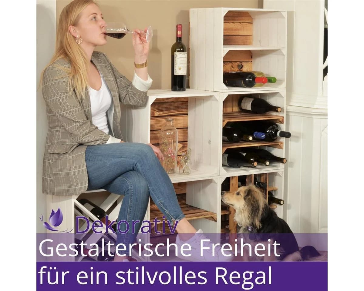 CHICCIE Weinregal Wino Flaschenregal aus Holz Weiß - Bild 4