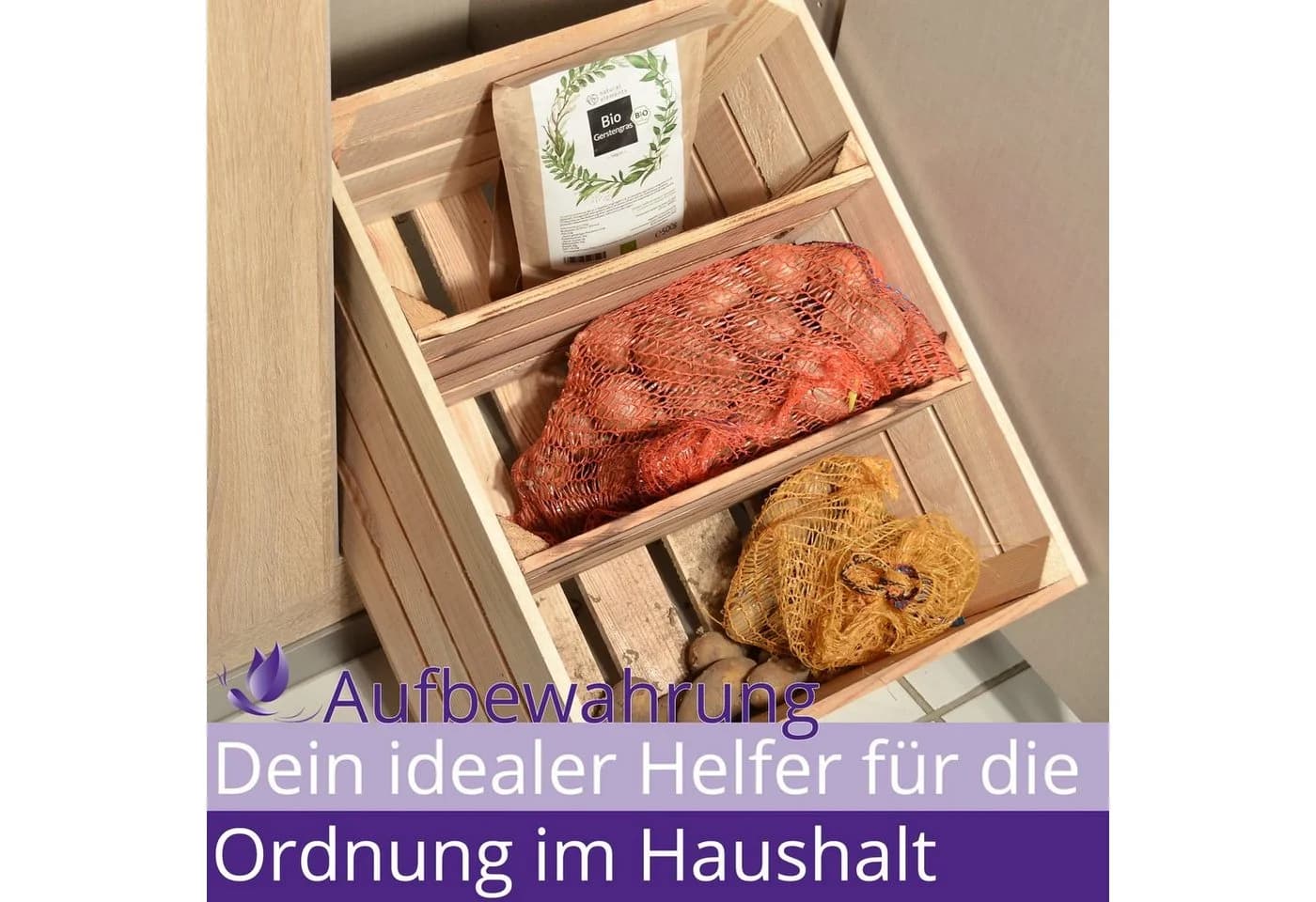 CHICCIE Holzkiste Noa Natur 3er Set Beige - Bild 4