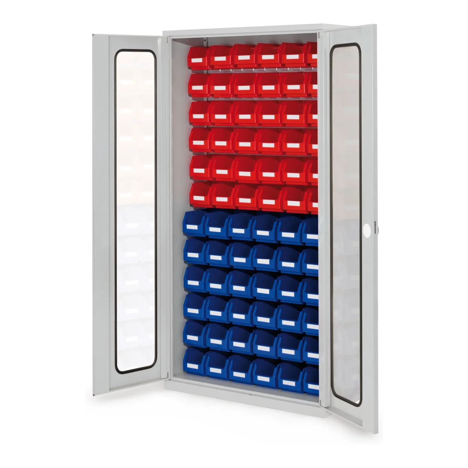 Kappes Schlitzplattenschrank RasterPlan RAL 7035 Mod. 52 Sichtfenstertüren