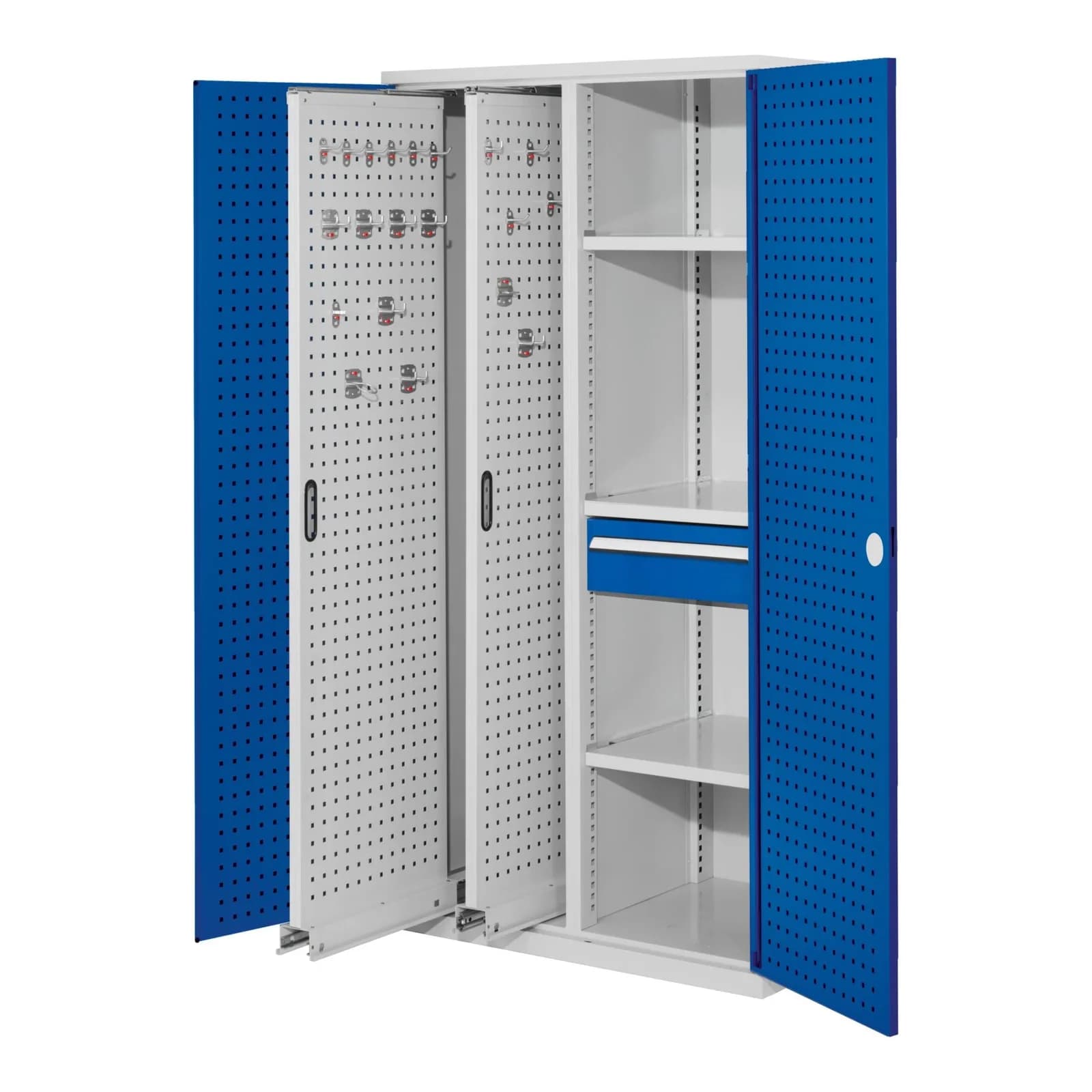 Kappes Vertikalschrank RasterPlan Mod. 82 Stahl grau mit Lochplatten