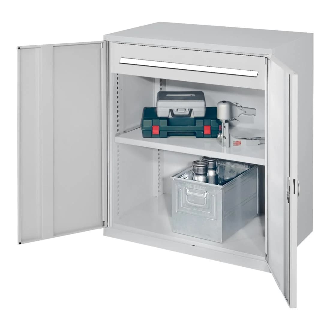 Kappes Schwerlastbeistellschrank Mod. 66 RAL 7035 Vollblechtüren