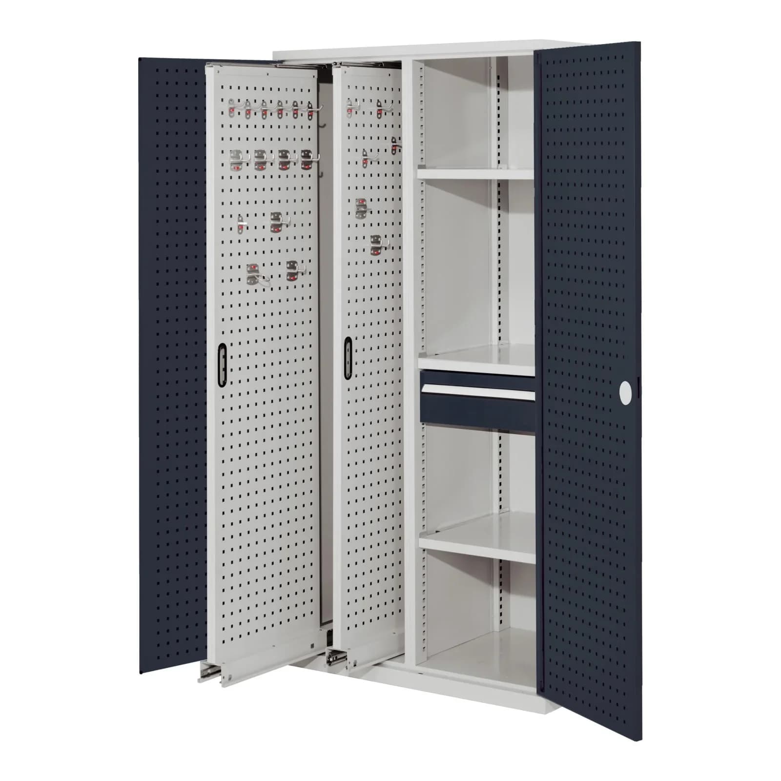 Kappes Vertikalschrank RasterPlan Mod. 82 Grau mit Lochplatten
