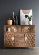 Main Möbel Highboard Assuan Mango Holz Metall Gold Bild 1