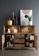 Main Möbel Highboard Assuan Mango Holz Metall Gold Bild 3