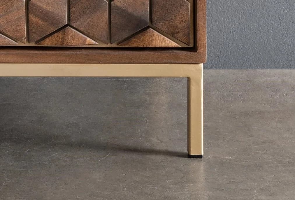 Main Möbel Highboard Assuan Mango Holz Metall Gold - Bild 4