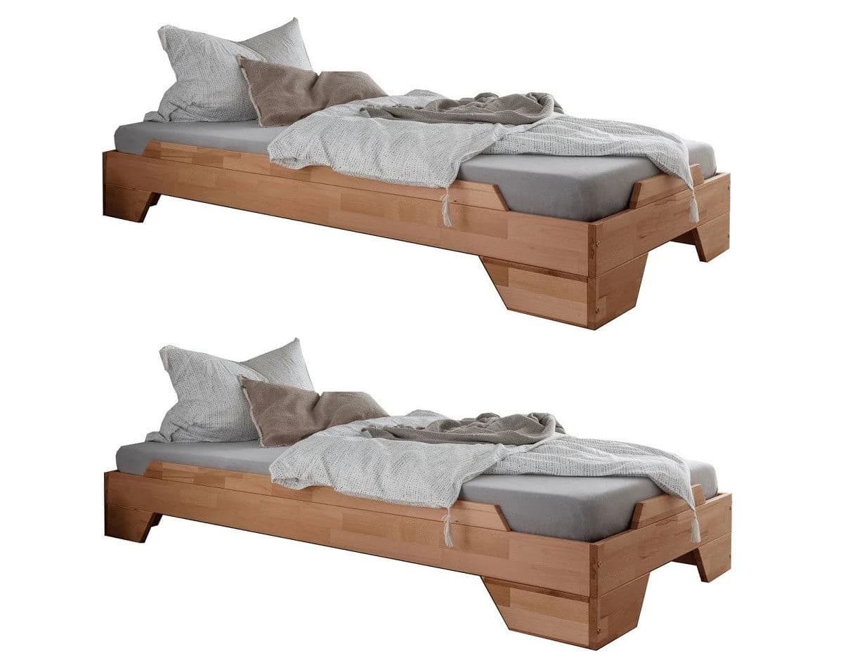 Main Möbel Stapelbett 2er-Set 'Pisa' Buche massiv natur geölt 90x200cm - Bild 2