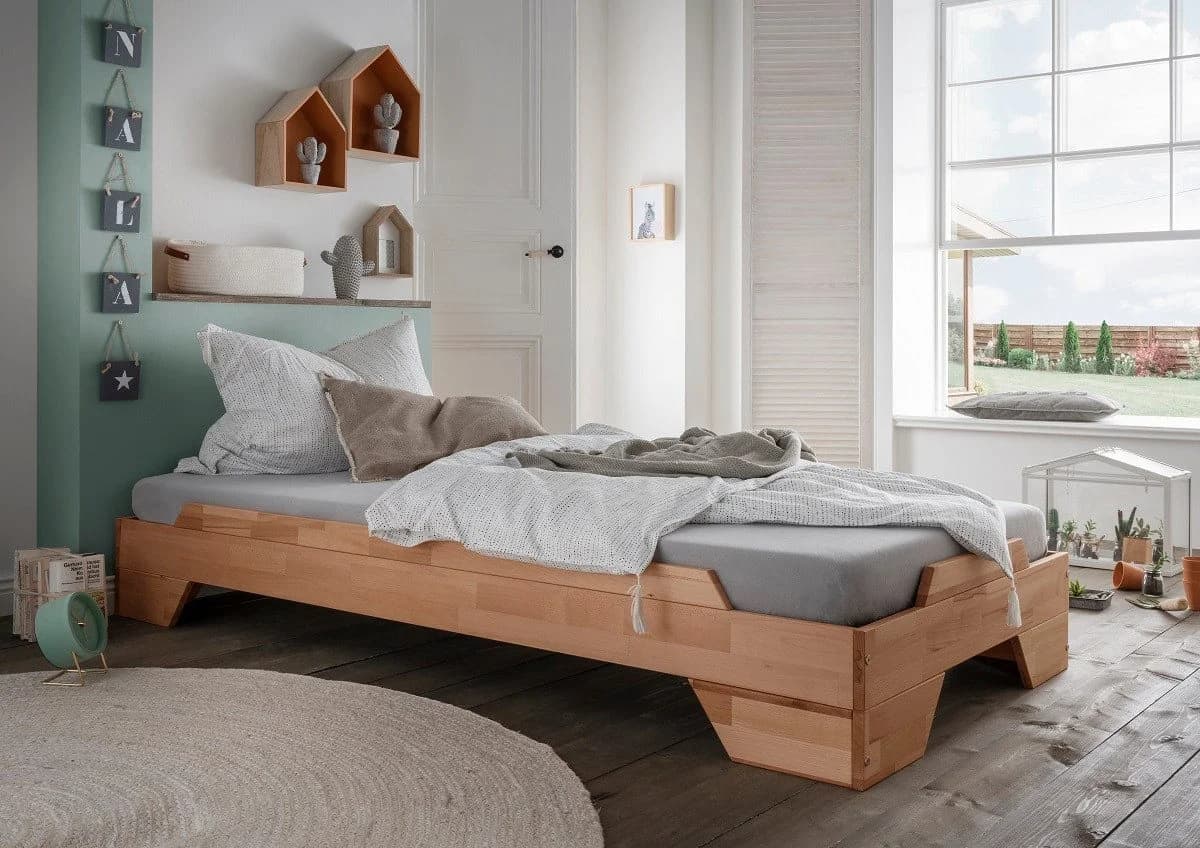 Main Möbel Stapelbett 2er-Set 'Pisa' Buche massiv natur geölt 90x200cm - Bild 4