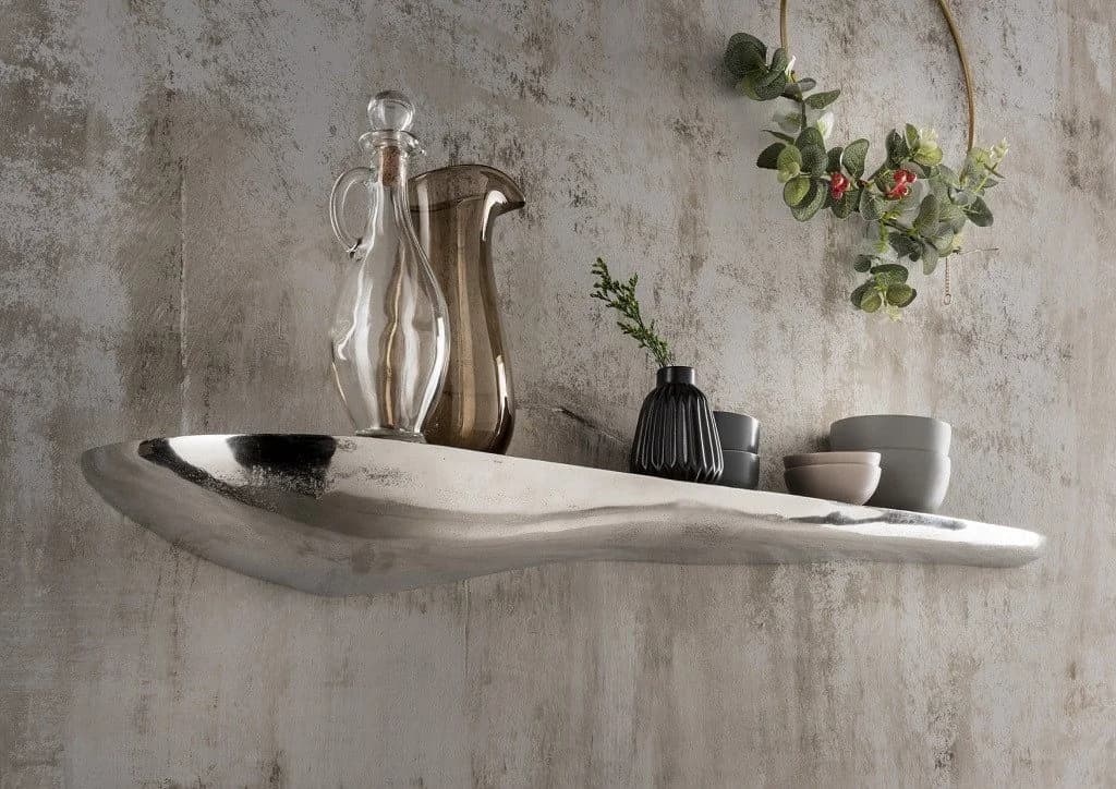 Main Möbel Wandregal 111cm Stone Alu vernickelt