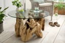 Main Möbel Couchtisch "Java" Glasplatte recyceltes Holz Bild 1