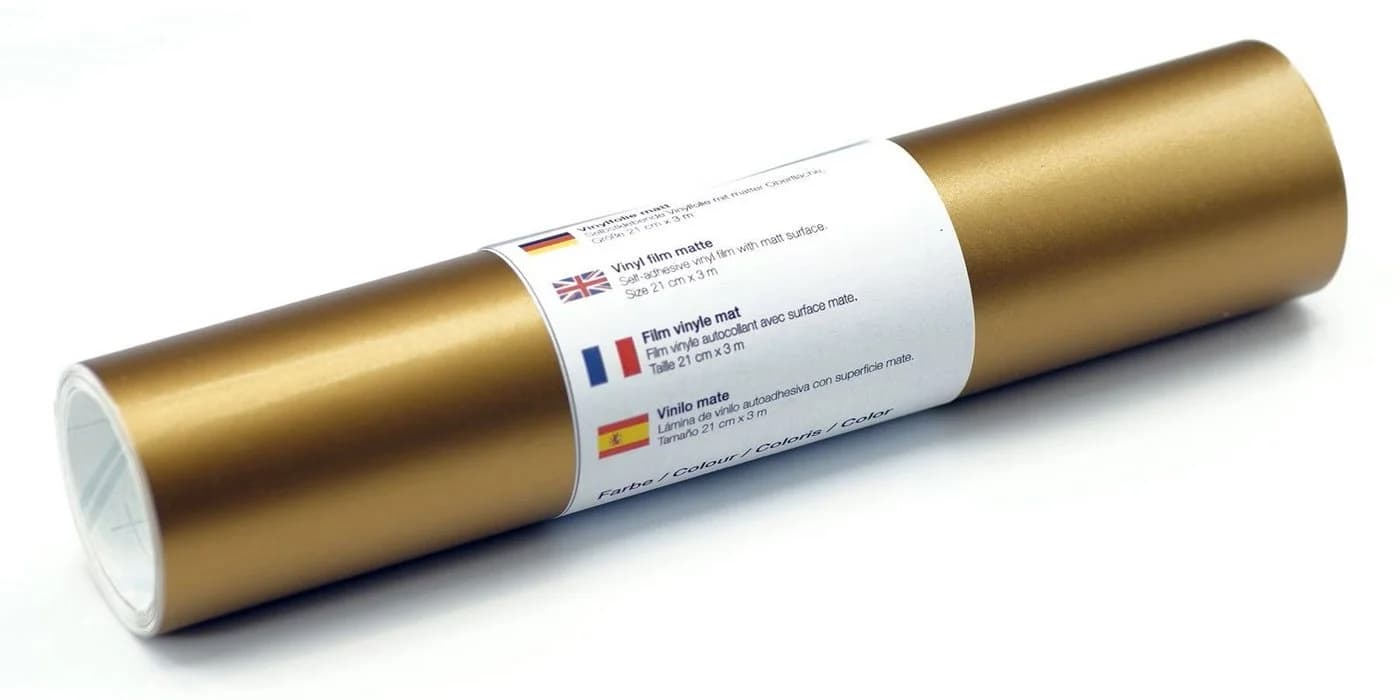kreativplotter.de Plotterfolie Vinylfolie Gold Matt 21 x 300 cm