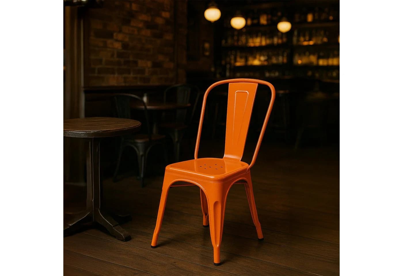 CLP Stapelstuhl Benedikt Orange Metall Industrial Design - Bild 5
