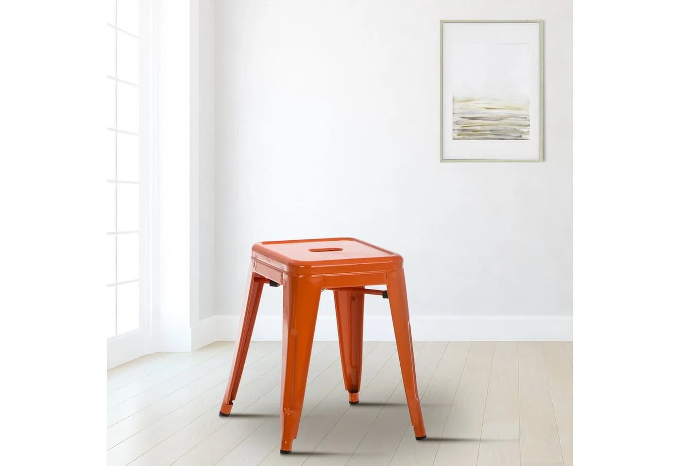 CLP Sitzhocker Armin Orange stapelbar Metall - Bild 3