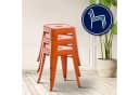 CLP Sitzhocker Armin Orange stapelbar Metall Bild 4