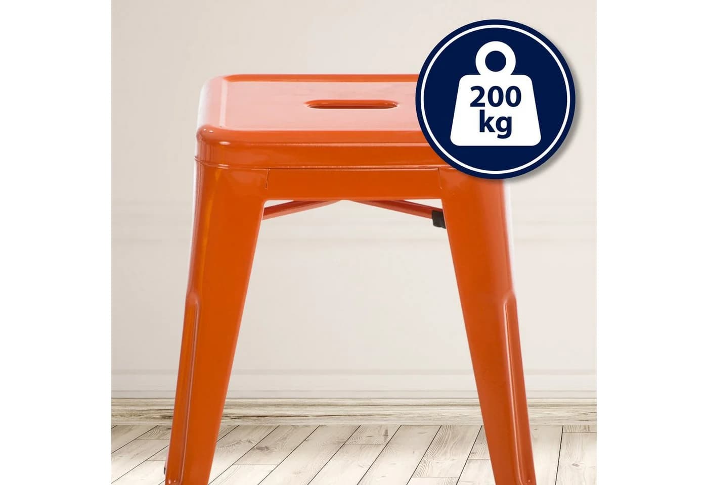 CLP Sitzhocker Armin Orange stapelbar Metall - Bild 5