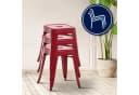 CLP Sitzhocker Armin Rot Stapelbar Metall Bild 4
