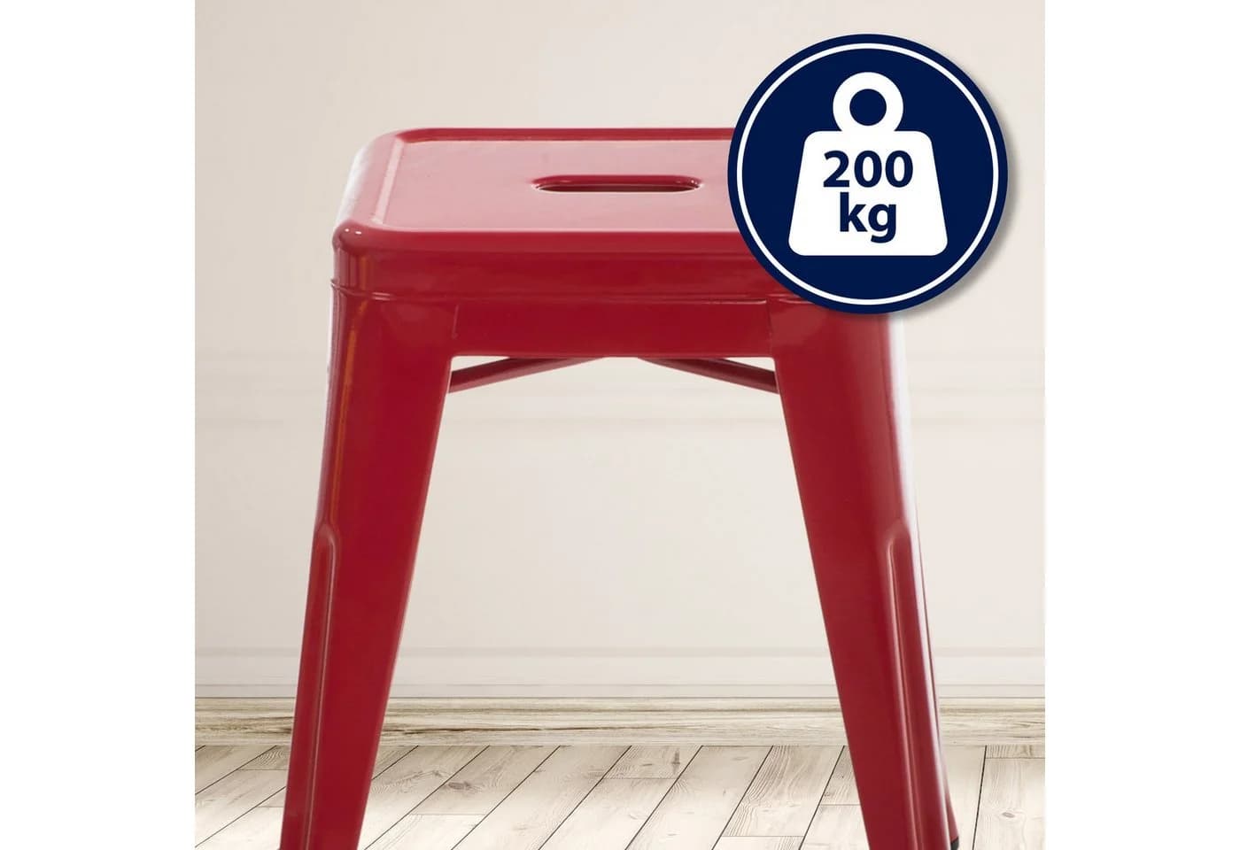 CLP Sitzhocker Armin Rot Stapelbar Metall - Bild 5