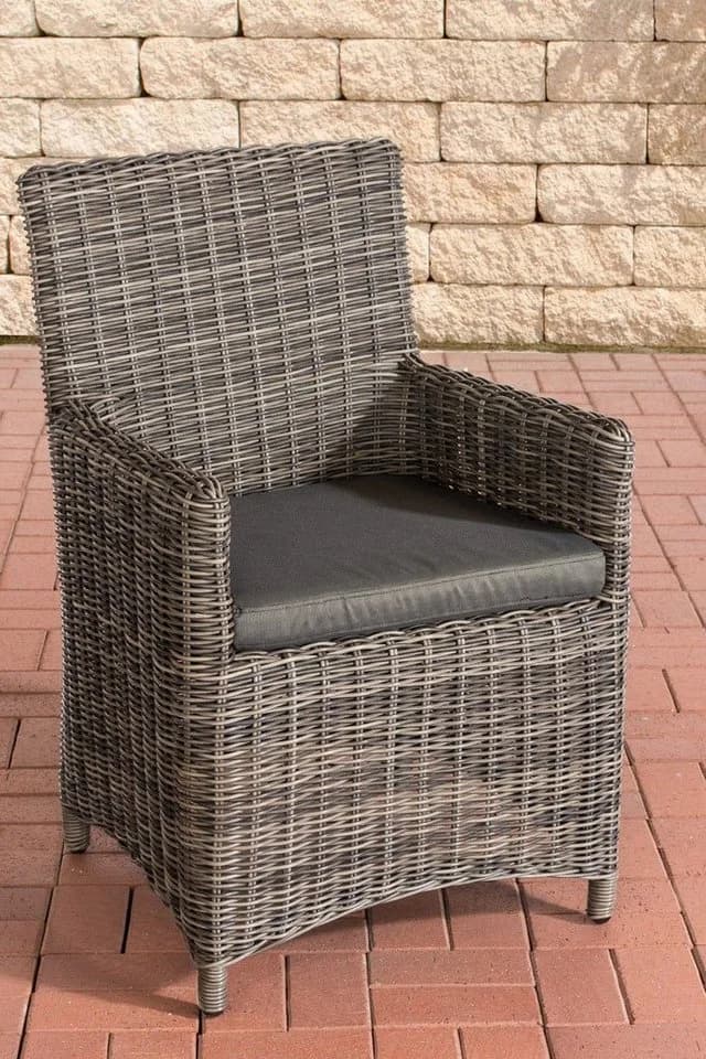 CLP Gartenstuhl Fontana Grau Polyrattan mit Kissen - Bild 2