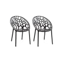 CLP Gartenstuhl Hope 2er Set Schwarz Stapelbar Wetterfest Bild 1