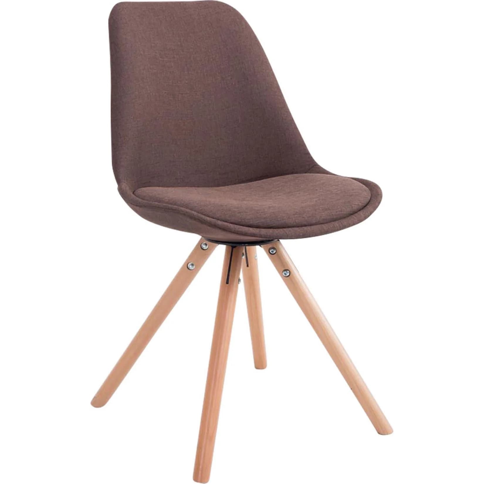 CLP Retro-Stuhl Toulouse Rund Stoffbezug Holzgestell