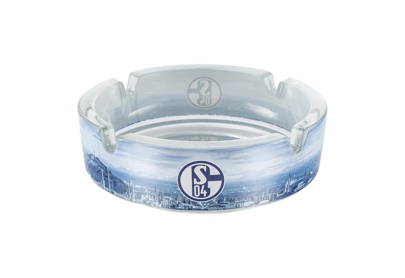 FC Schalke 04 Deko-Glas Aschenbecher Weiß/Blau