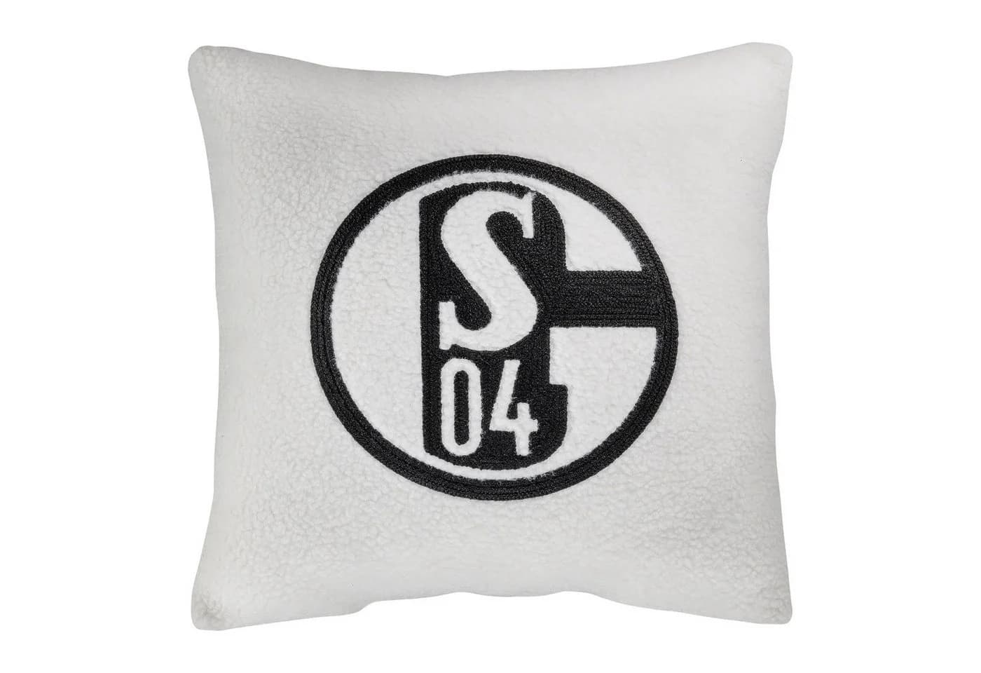 FC Schalke 04 Dekokissen Schafoptik Beige Schwarz 45x45 cm - Bild 2