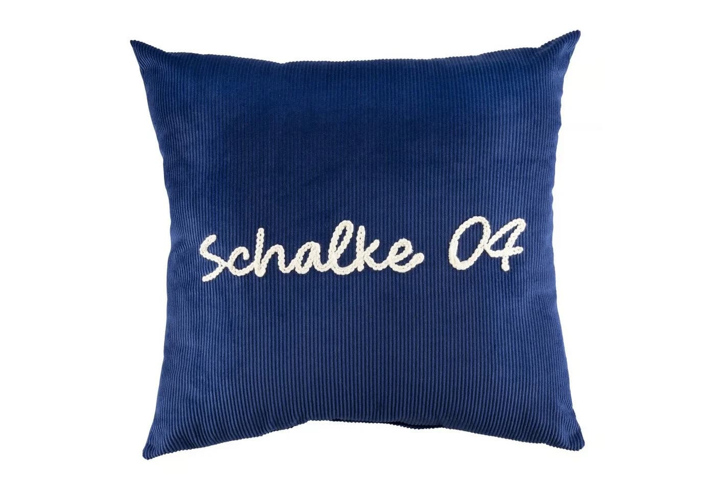 FC Schalke 04 Dekokissen Kissen Kordel Navy Weiß - Bild 2