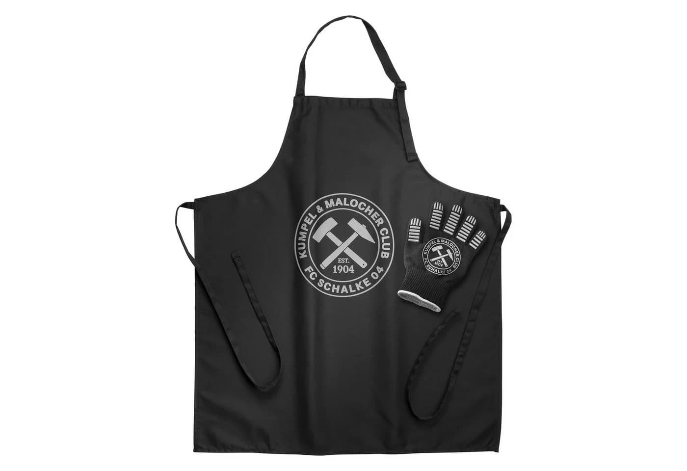 FC Schalke 04 Grillschürze und Handschuh-Set Schwarz Grau - Bild 2