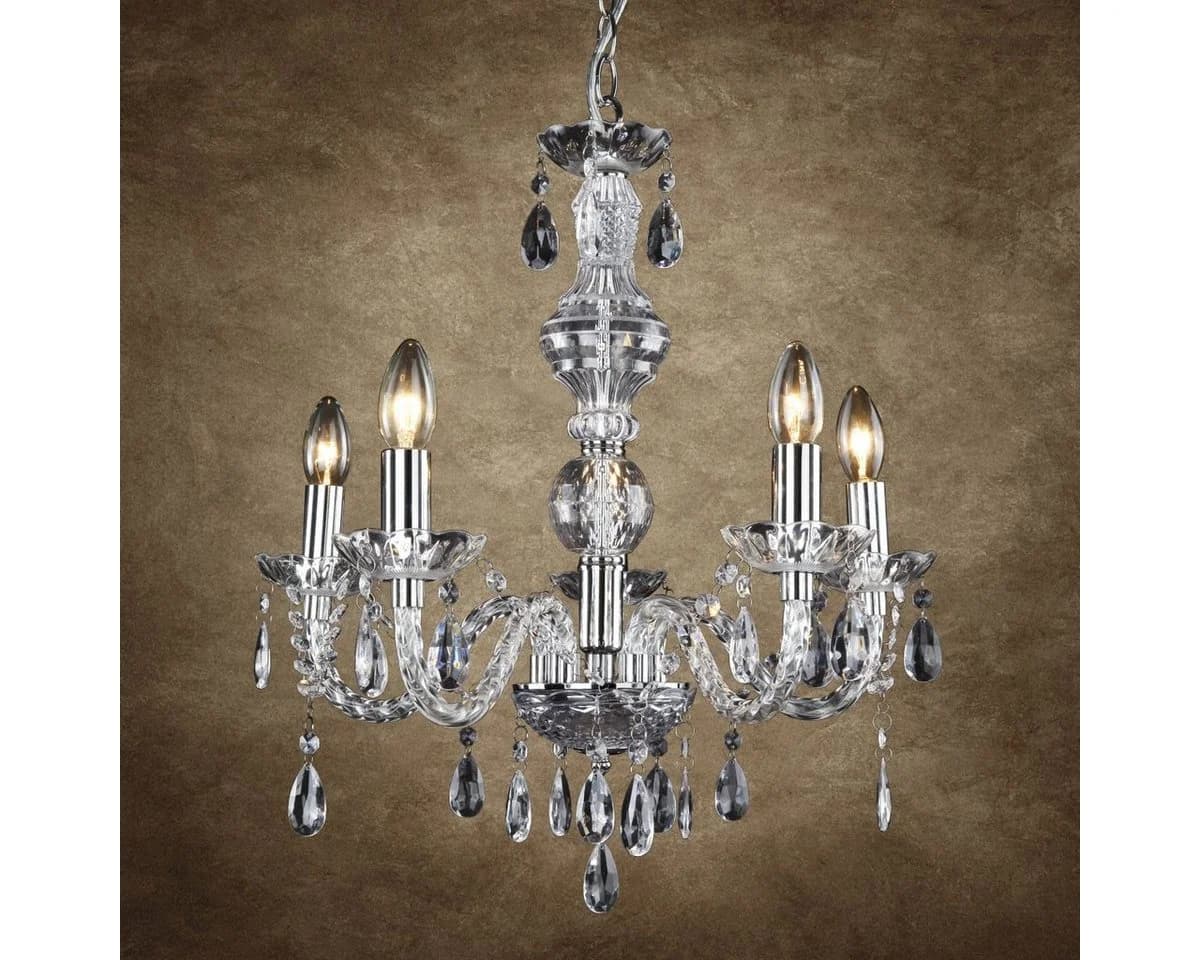 lux.pro Kronleuchter Elegance 5-flammig Chrom mit Kristallen - Bild 3