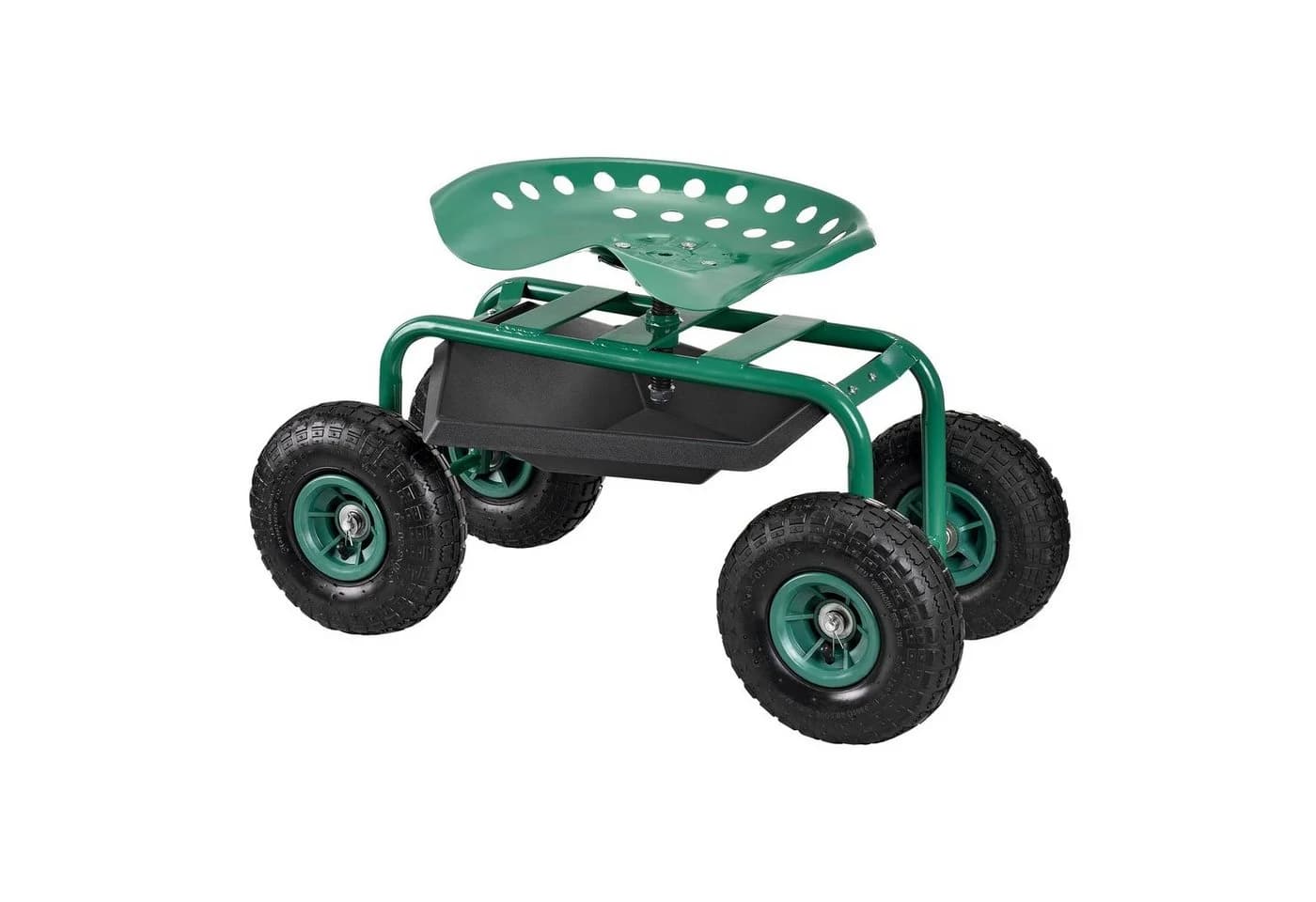 pro.tec Fahrbarer Gartensitz Grün Stahl - Bild 2