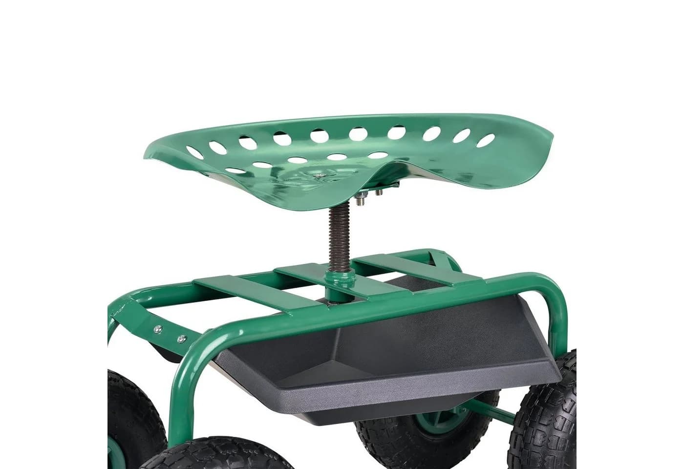 pro.tec Fahrbarer Gartensitz Grün Stahl - Bild 4