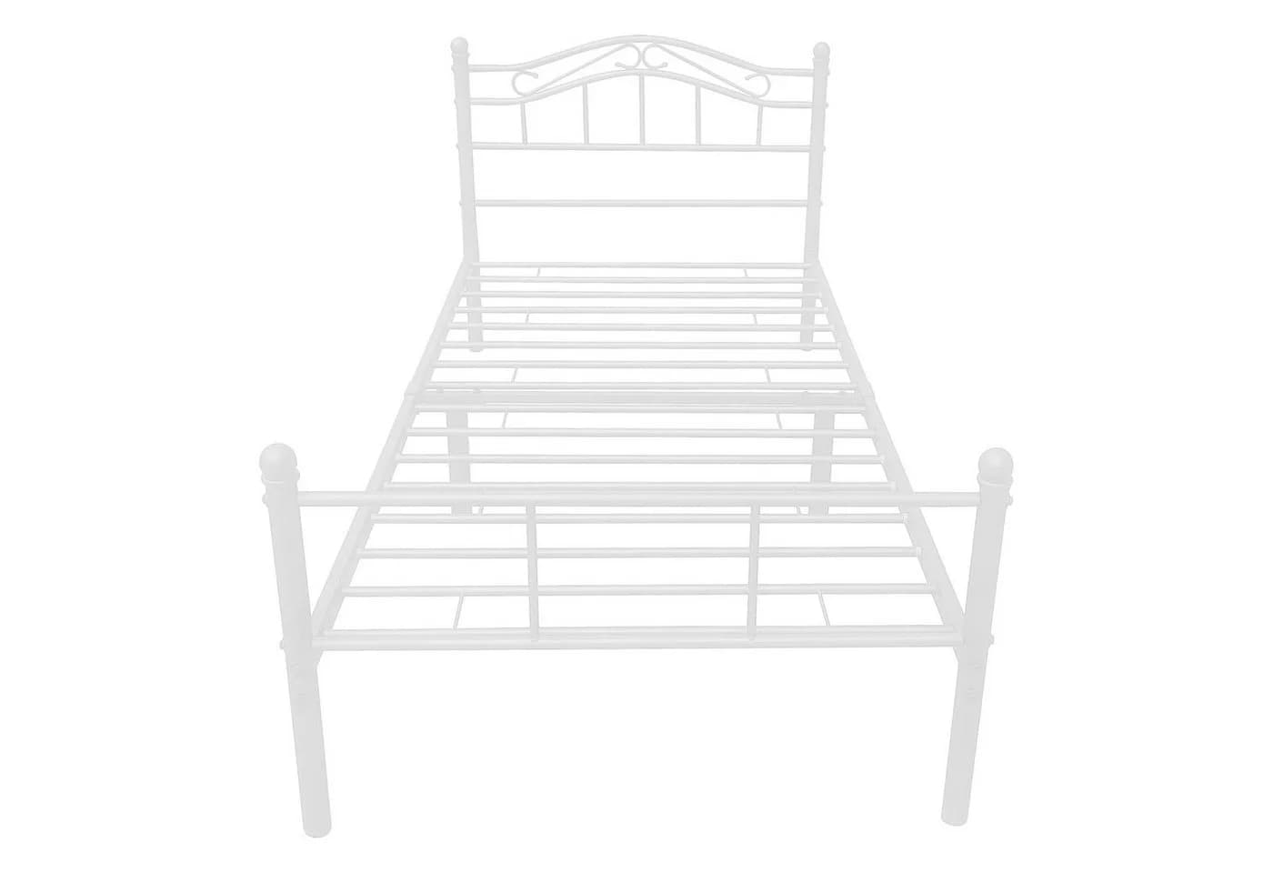 en.casa Metallbett »Florenz« Weiß mit dekorativem Kopfteil - Bild 4